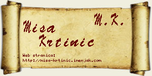 Miša Krtinić vizit kartica